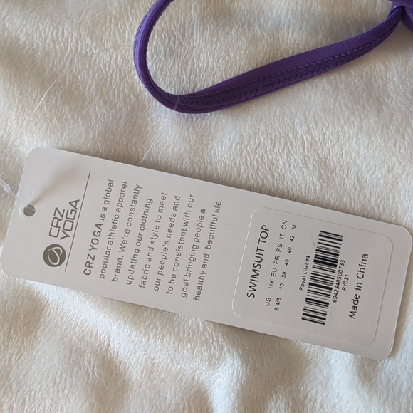 CRZ Yoga Adjustable Straps Padded Bikini Tops - Royal Lilac - Picture 2 of 5